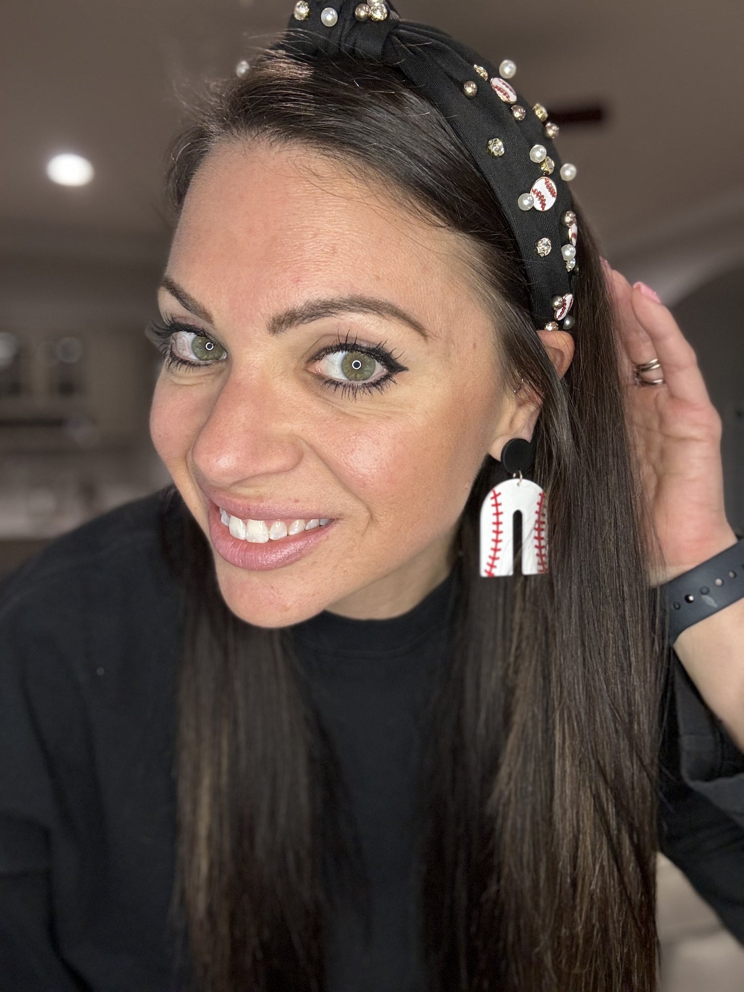 Baseball U Acrylic Earrings