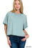 Zenana Acid washed round neck crop tee