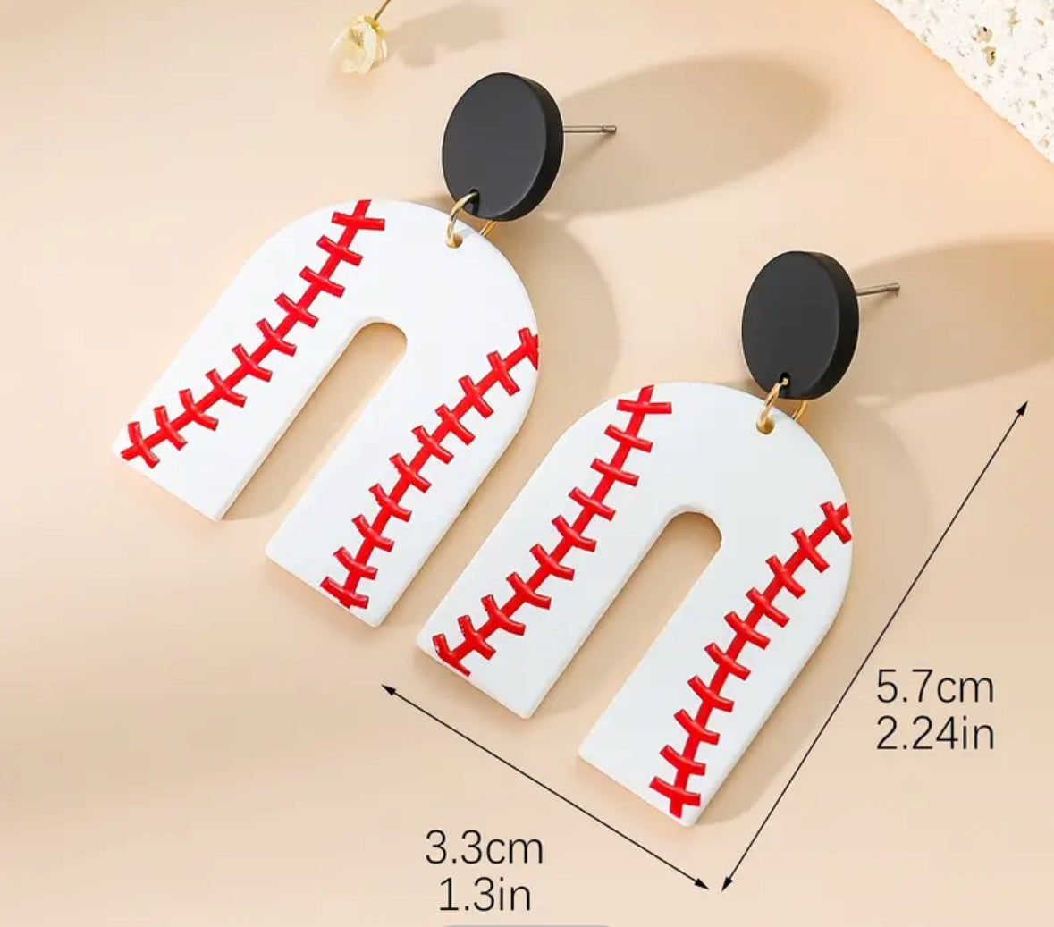 Baseball U Acrylic Earrings