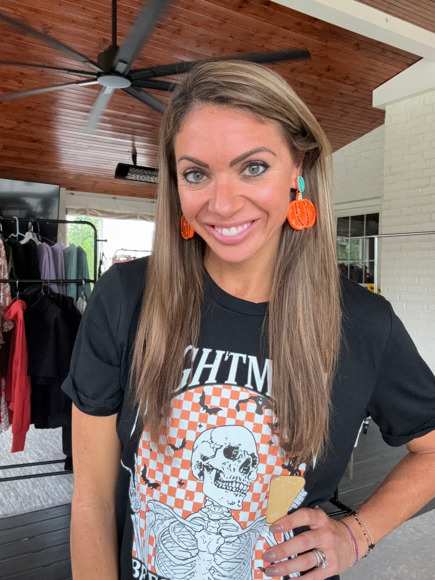 Beaded Pumpkin Earrings