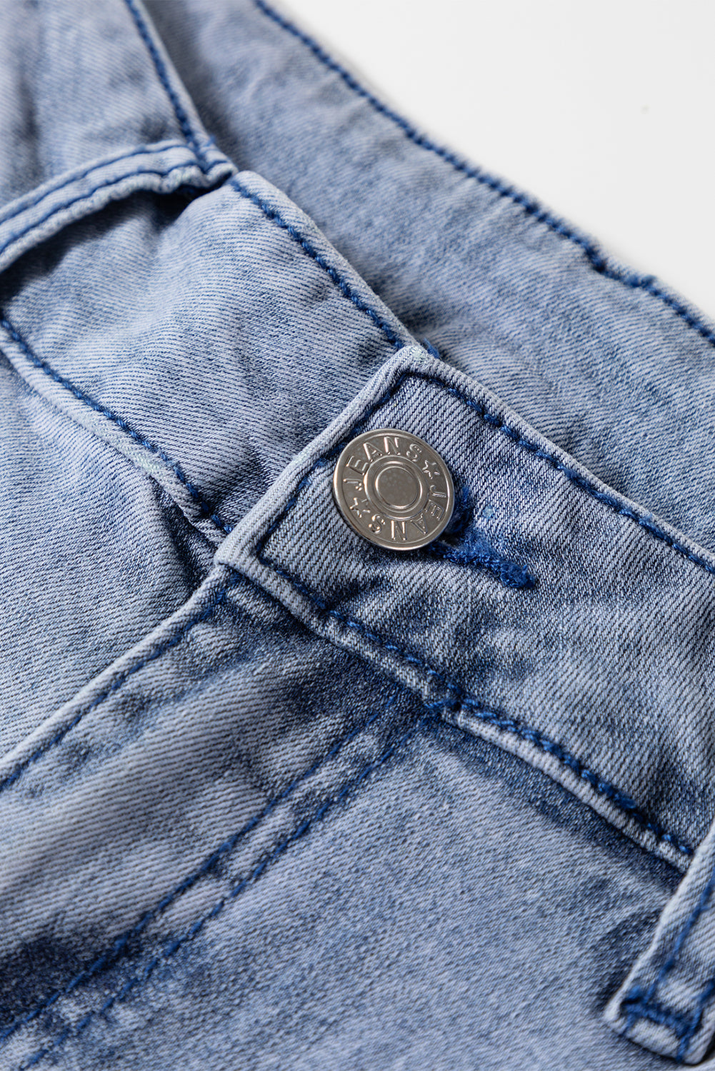 7-10 day ETA Beau Blue High Waist Button Zip Fly Bell Bottom Jeans
