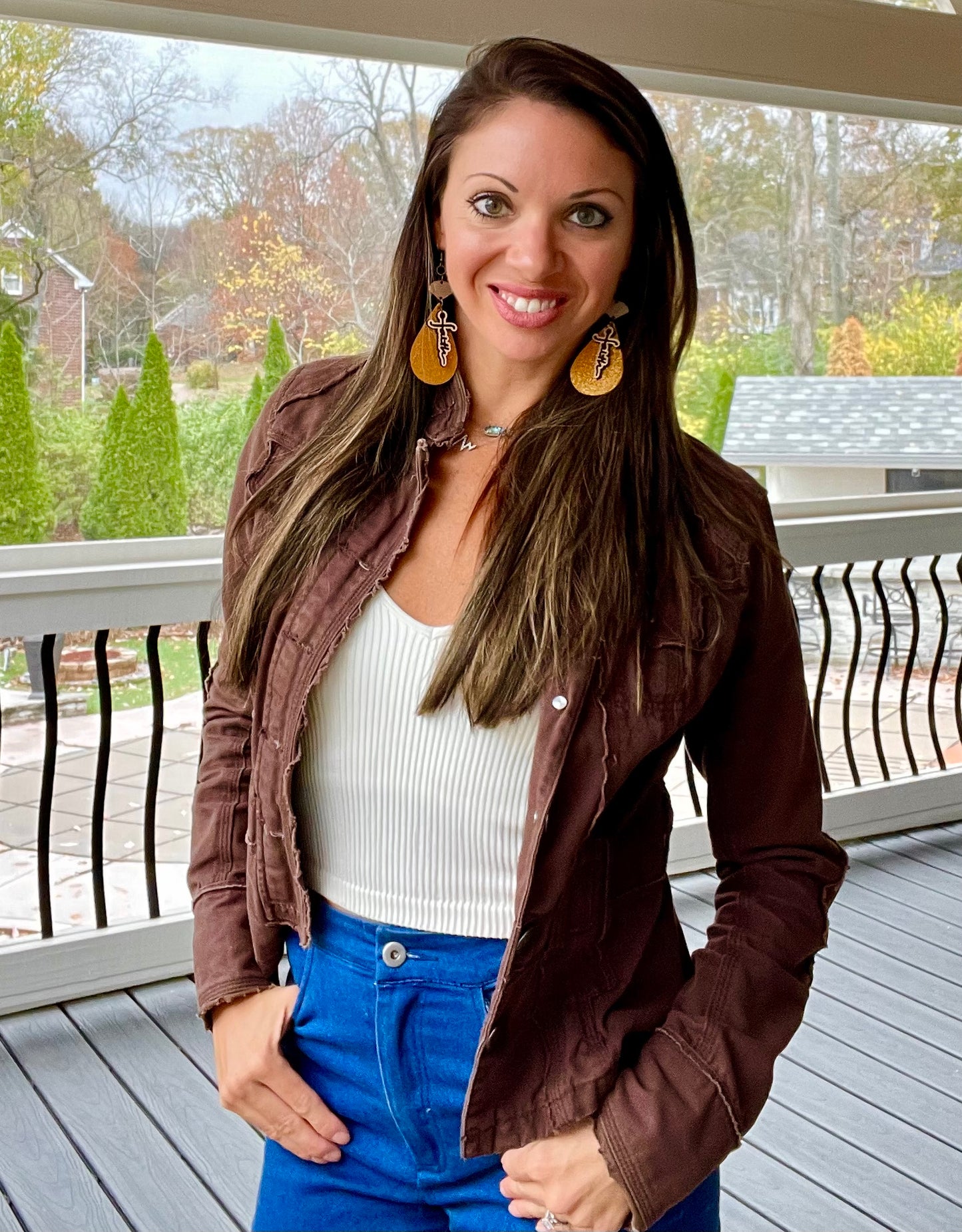 Leather Faith Earrings