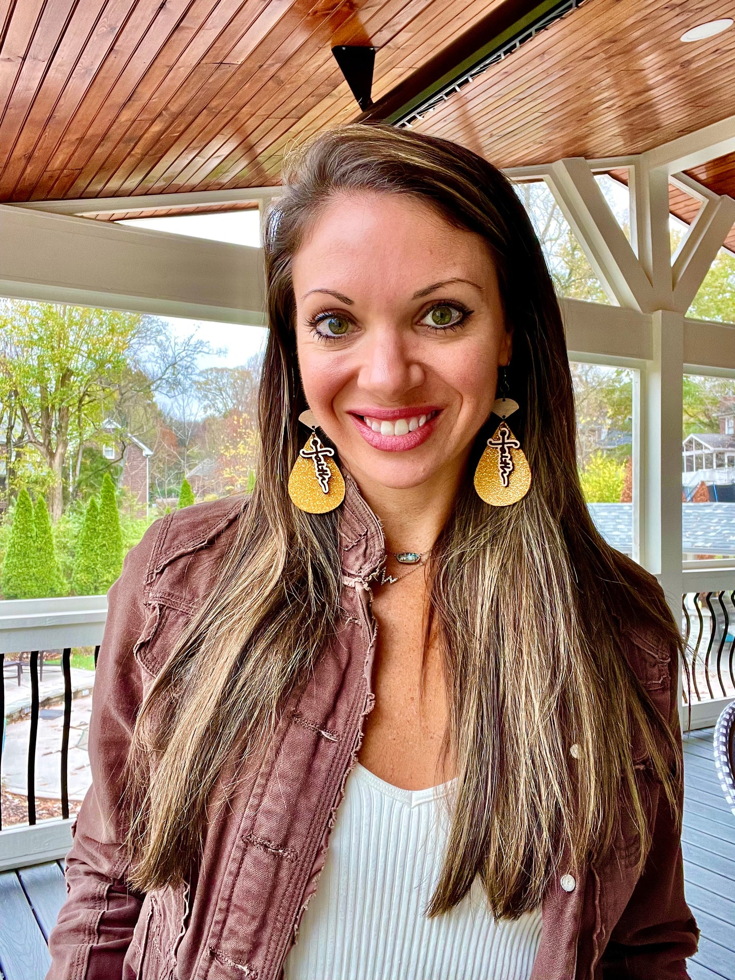 Leather Faith Earrings