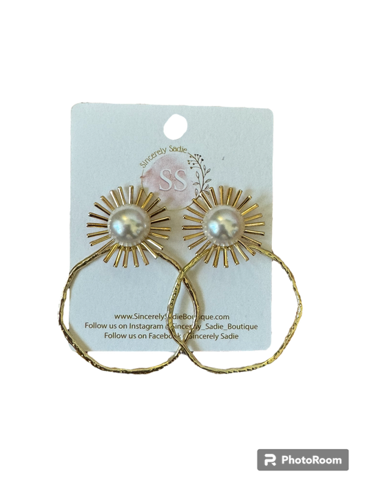 Pearl Sunburst Earrings