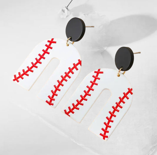 Baseball U Acrylic Earrings