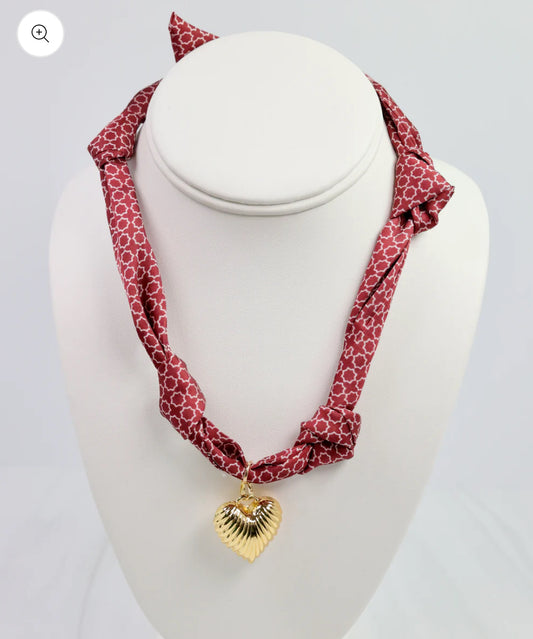 Burgundy Scarf Necklace