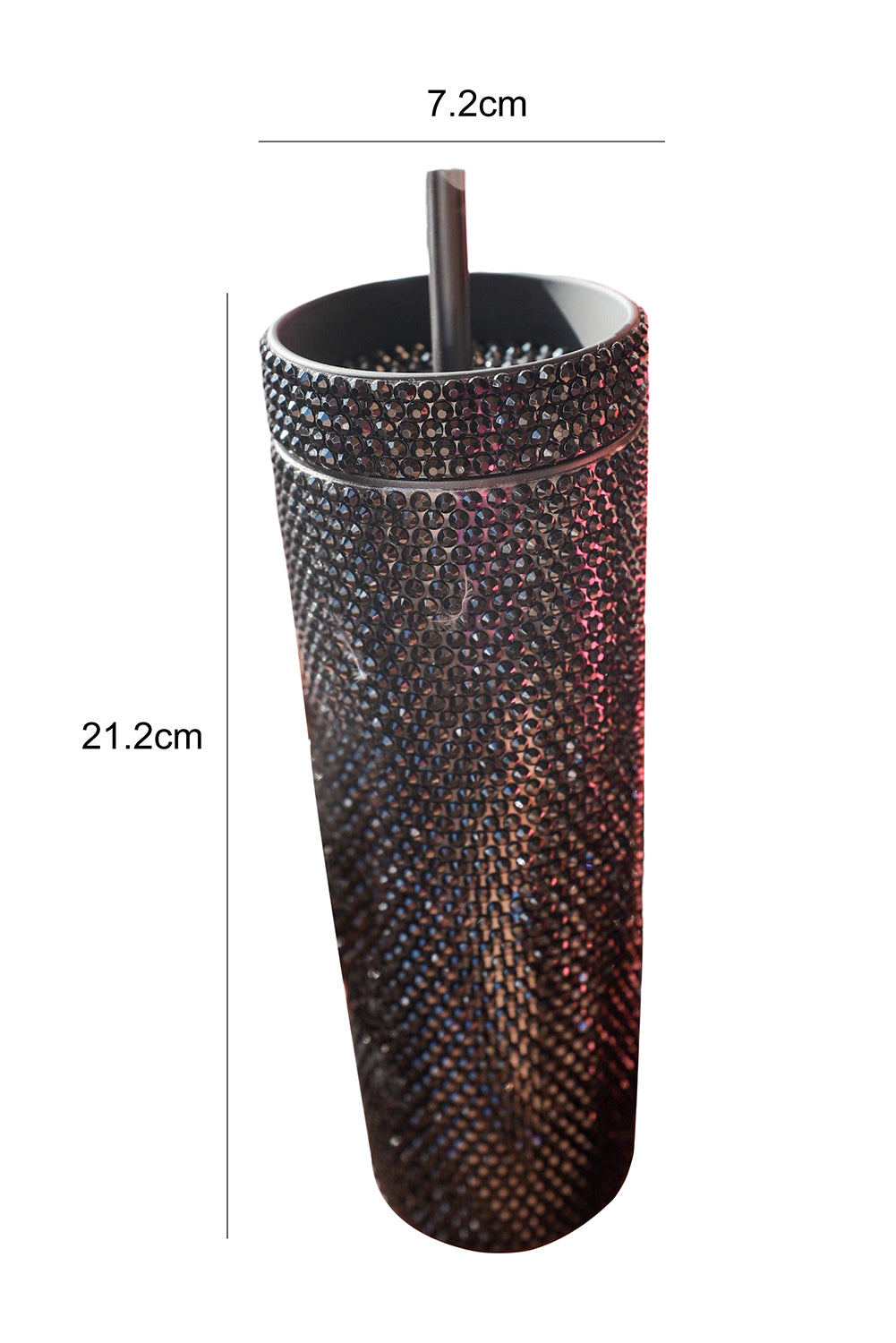 Silver Full Rhinestone Straw Cup