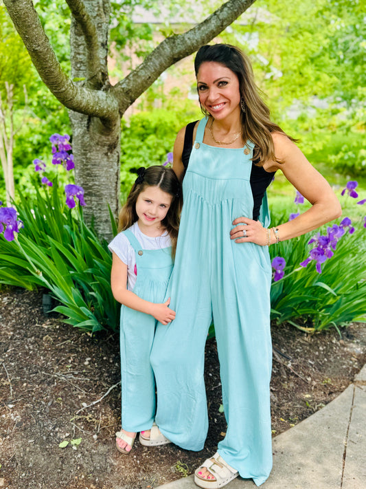 AQUATIC MINT OVERALLS -KID
