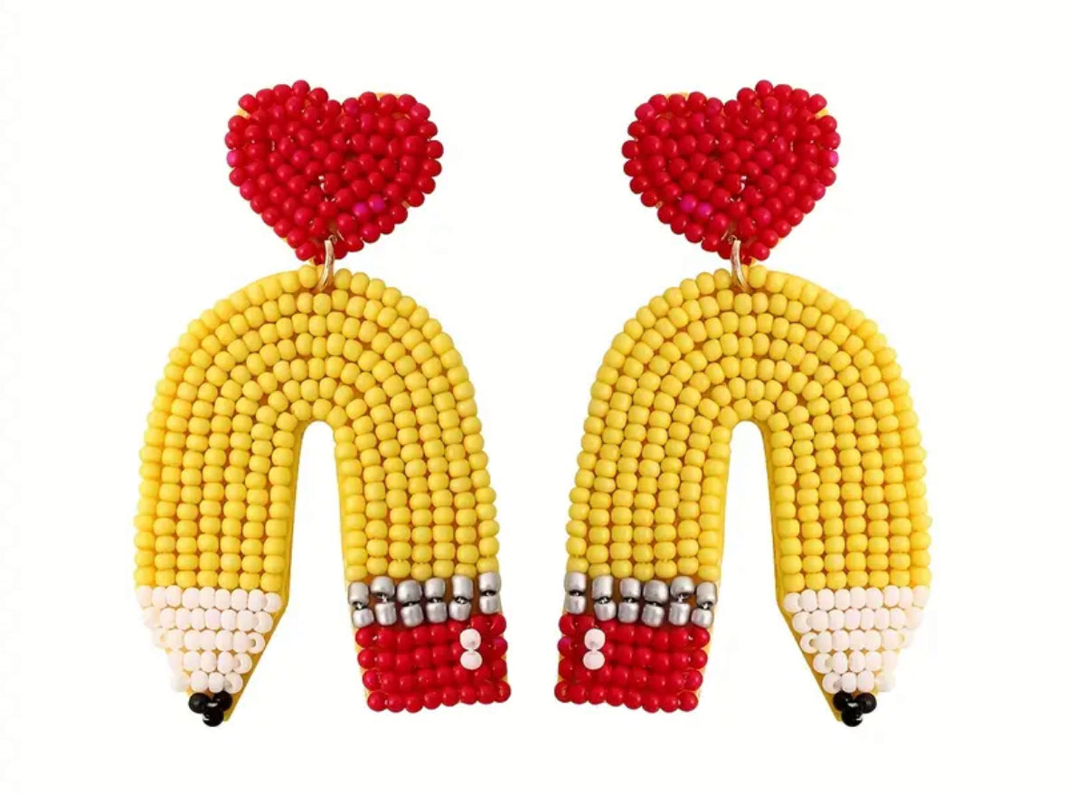 Beaded Pencil Earrings
