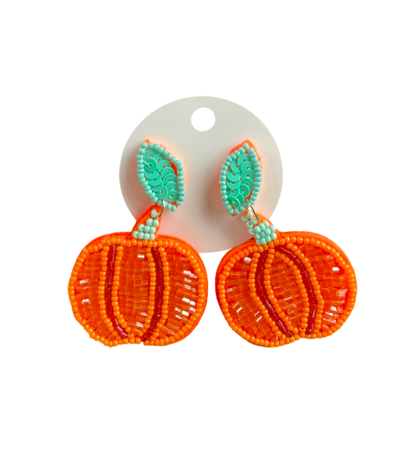 Beaded Pumpkin Earrings
