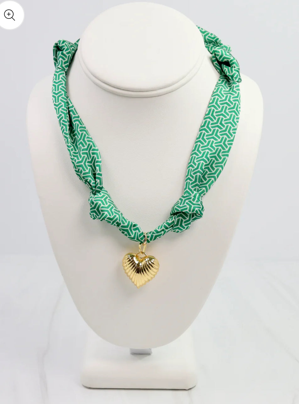 Green Serafina Scarf Necklace