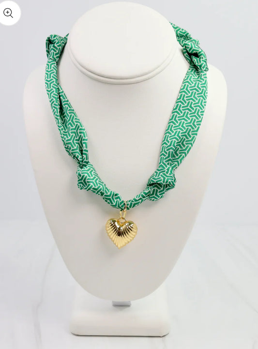Green Serafina Scarf Necklace