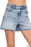 Zenana Distressed hem denim shorts