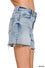 Zenana Distressed hem denim shorts