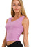 Zenana Ribbed scoop neck cropped sleeveless top