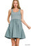 Zenana Combined knit & woven dress with pocket