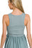 Zenana Combined knit & woven dress with pocket