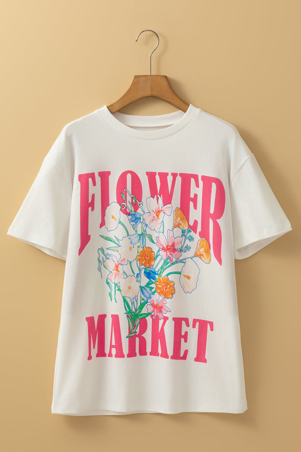 White FLOWER MARKET Graphic T Shirt (Copy)
