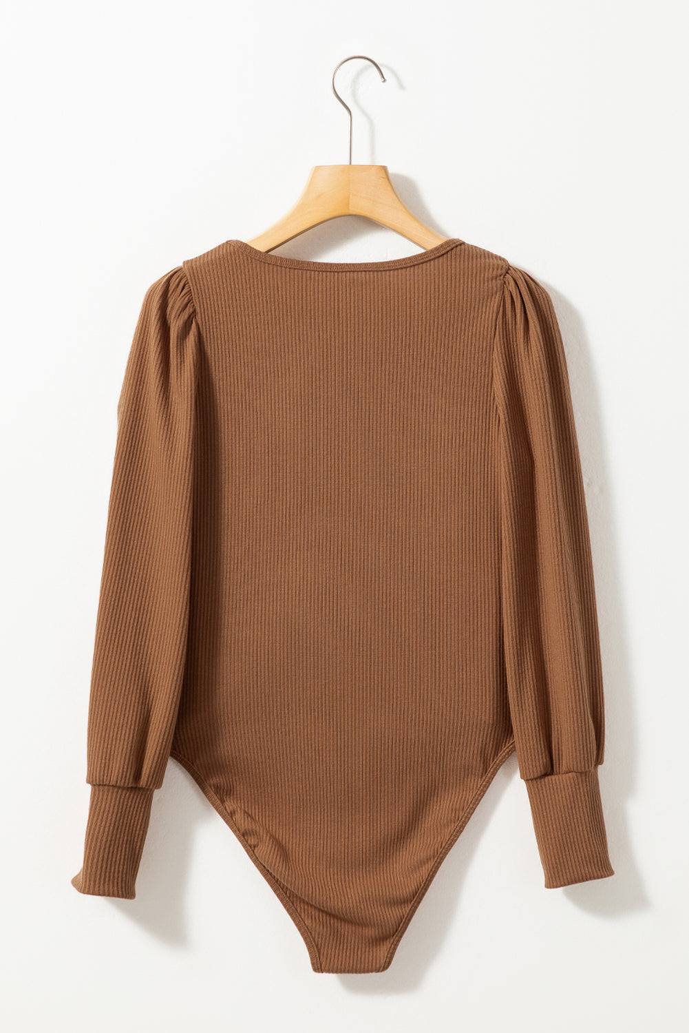 Cinnamon Ribbed Balloon Sleeve Bodysuit