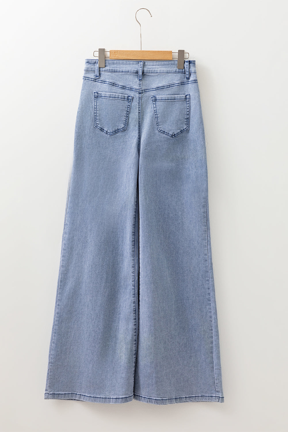 7-10 day ETA Beau Blue High Waist Button Zip Fly Bell Bottom Jeans