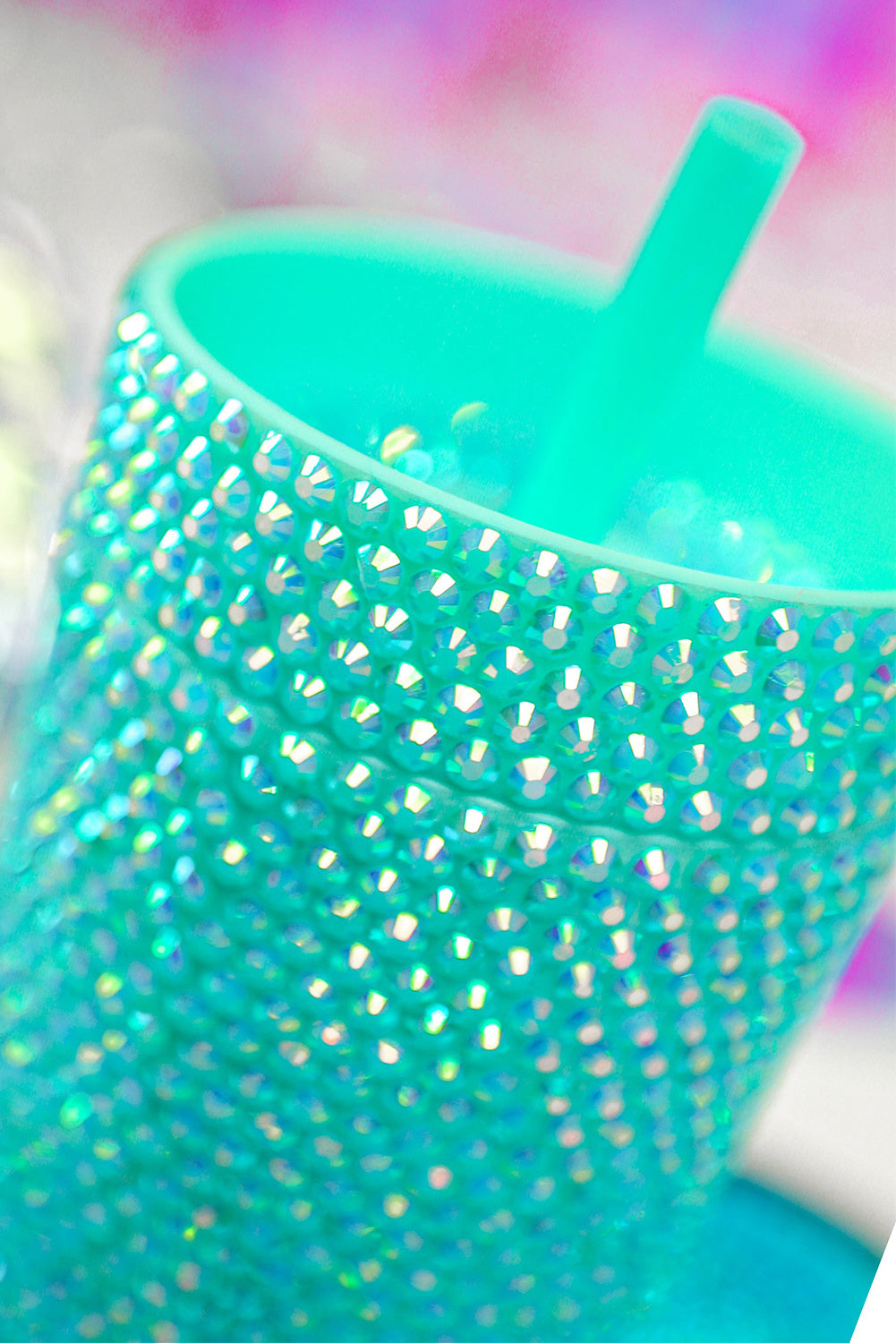 Silver Full Rhinestone Straw Cup