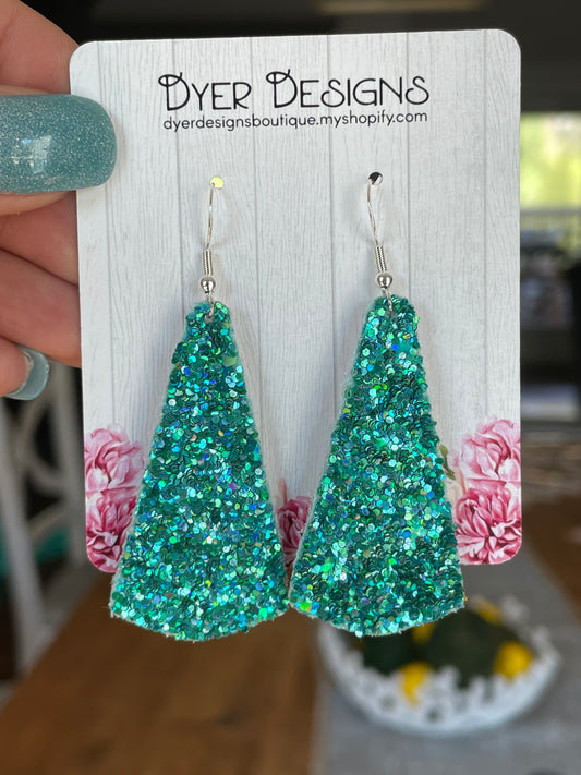 Green Glitter Geo