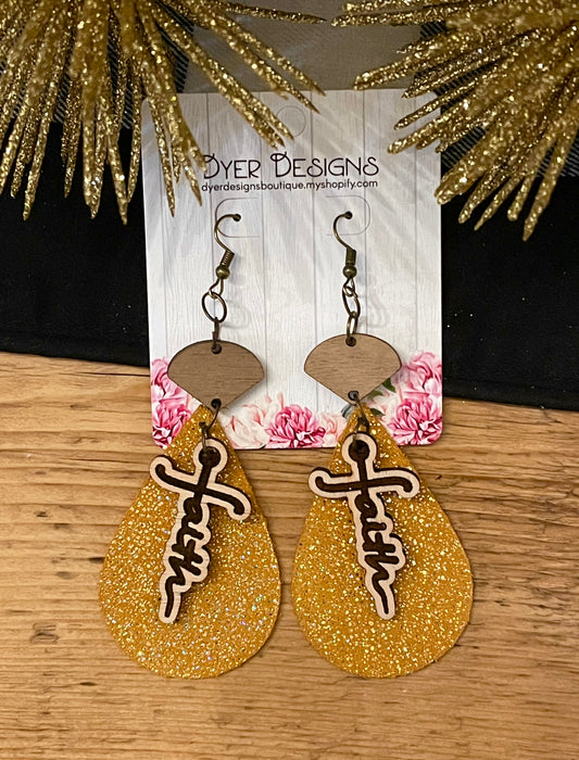 Leather Faith Earrings