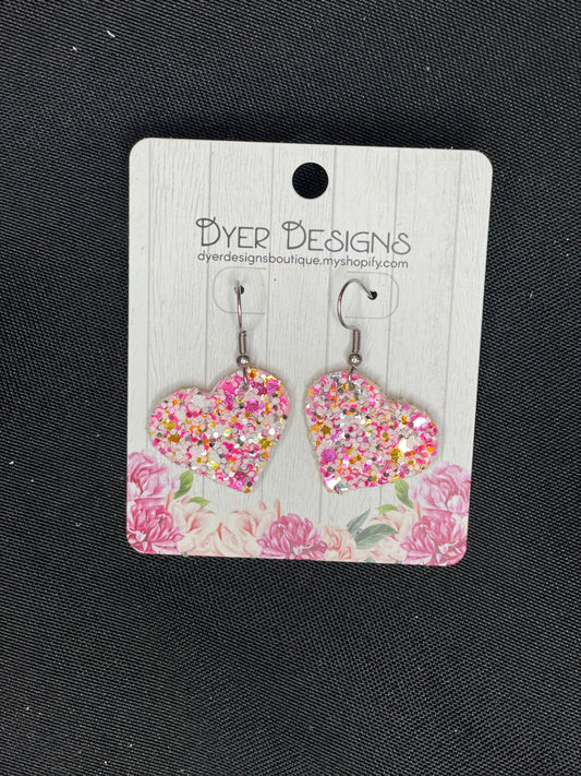 Valentine’s Cork Glitter heart earrings