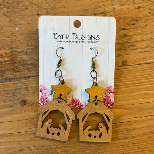 Christmas Manger Scene Earrings